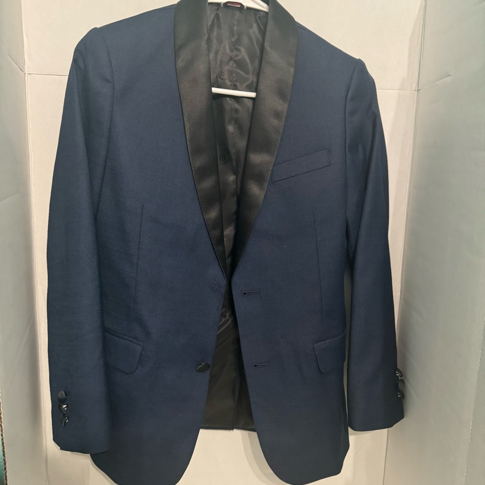 Tommy Hilfiger Blue and Black Tuxedo Jacket